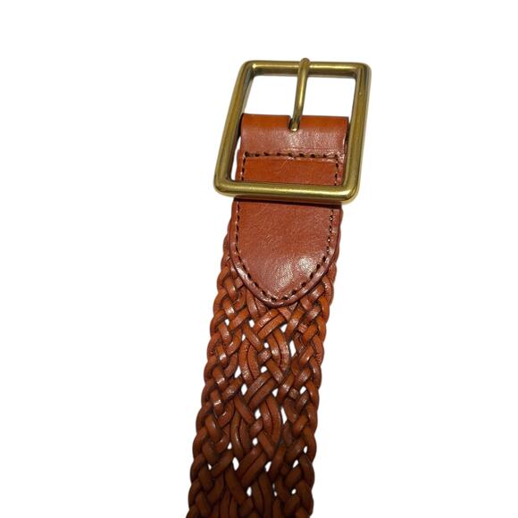 Talbots Braided Leather Belt in Brown Women's XL - Picture 4 of 5